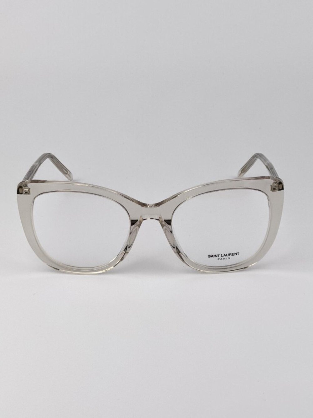 Saint Laurent SL778 004 Cat Eye Eyeglasses Transparent Beige | Women’s Designer